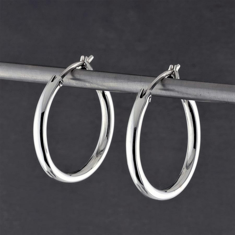 medium sterling silver hoop earrings