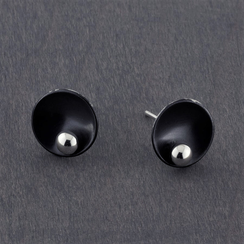 oxidized sterling silver stud earrings