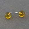 round genuine amber stud earrings