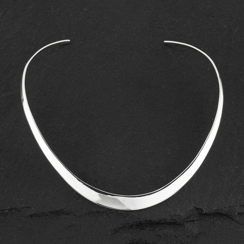 solid sterling silver collar necklace