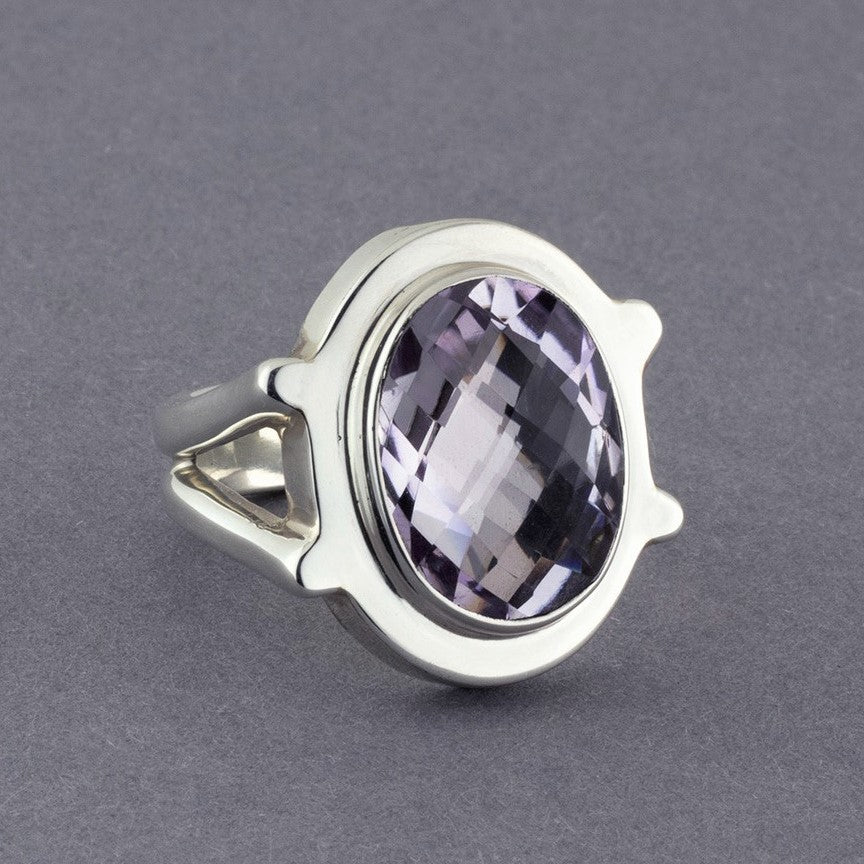 sterling silver amethyst cocktail ring