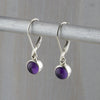 sterling silver and amethyst leverback earrings