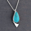 sterling silver and turquoise teardrop pendant necklace