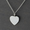sterling silver flat heart pendant necklace