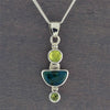 sterling silver green stone pendant necklace