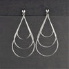 sterling silver large wire drop earrings