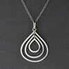 Sterling silver triple teardrop pendant necklace